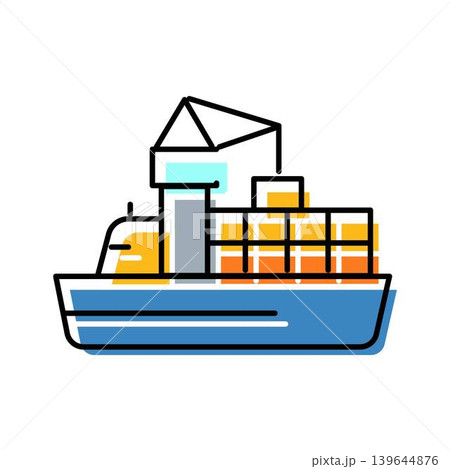 Cargo ship transporting containers, ocean freight logistics concept 139644876