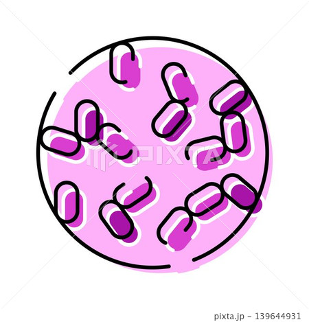 Bacteria cells multiplying inside petri dish science illustration Bacteria cells multiplying inside petri dish science illustration 139644931