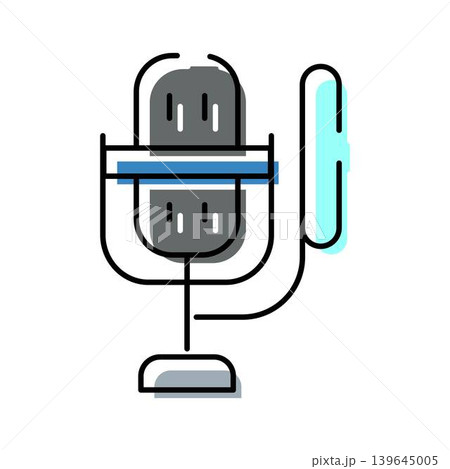 Vintage standing microphone icon for broadcasting and podcasting Vintage standing microphone icon for broadcasting and podcasting 139645005