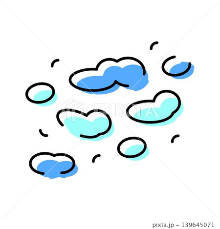 Cartoon clouds line art blue sky weather icon Cartoon clouds line art blue sky weather icon 139645071