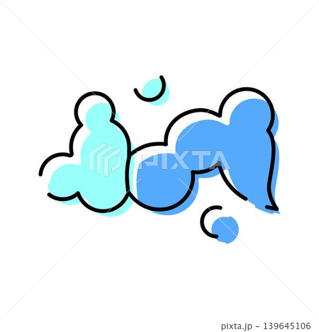 Hand drawn cloud icon with blue color splash 139645106