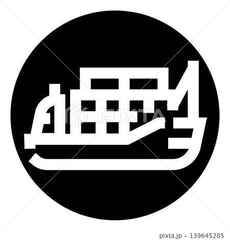 Cruise ship icon representing sea travel and transport 139645285