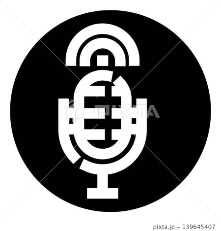 Microphone icon for podcast and broadcasting applications 139645407