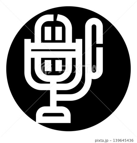 Microphone icon representing podcasting and broadcasting media Microphone icon representing podcasting and broadcasting media 139645436