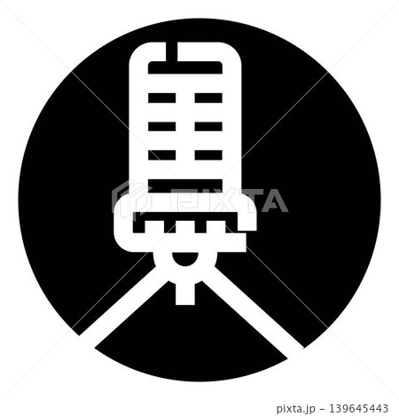 Recording microphone on stand icon for audio production 139645443