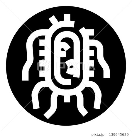 Stylized indigenous pre columbian art icon representing creature Stylized indigenous pre columbian art icon representing creature 139645629