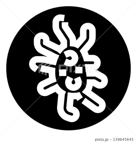 Abstract sun face icon representing tribal culture Abstract sun face icon representing tribal culture 139645645