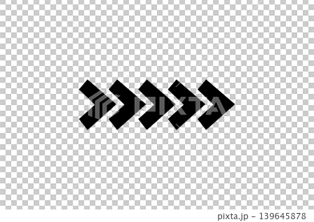 Row of Five Black Chevron Arrows Pointing Right Symbolizing Direction Forward Progress and Motion Row of Five Black Chevron Arrows Pointing Right Symbolizing Direction Forward Progress and Motion 139645878