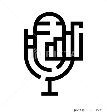 Microphone icon representing podcasting and audio recording Microphone icon representing podcasting and audio recording 139645958