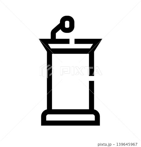 Lectern with microphone for public speaking presentation icon Lectern with microphone for public speaking presentation icon 139645967
