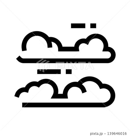 Wind blowing through clouds weather forecast icon Wind blowing through clouds weather forecast icon 139646016