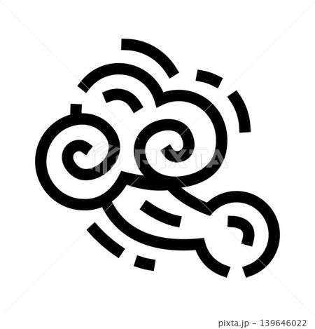 Swirling wind gust line art icon 139646022