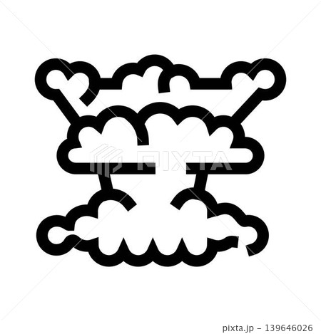 Mushroom cloud explosion vector icon showing blast destruction Mushroom cloud explosion vector icon showing blast destruction 139646026