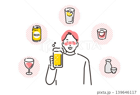 お酒と男性イメージ 139646117