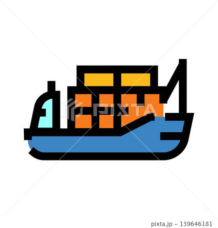 Cargo ship carrying containers navigating global shipping logistics Cargo ship carrying containers navigating global shipping logistics 139646181