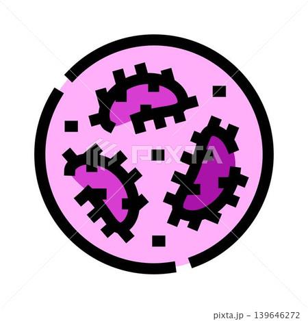 Microbes growing in petri dish icon representation 139646272