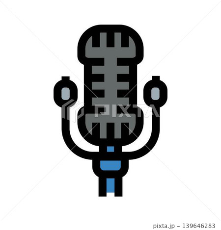 Vintage microphone vector icon representing sound and broadcast Vintage microphone vector icon representing sound and broadcast 139646283