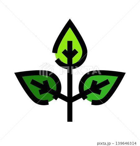 Green plant sprout icon representing growth and sustainability Green plant sprout icon representing growth and sustainability 139646314