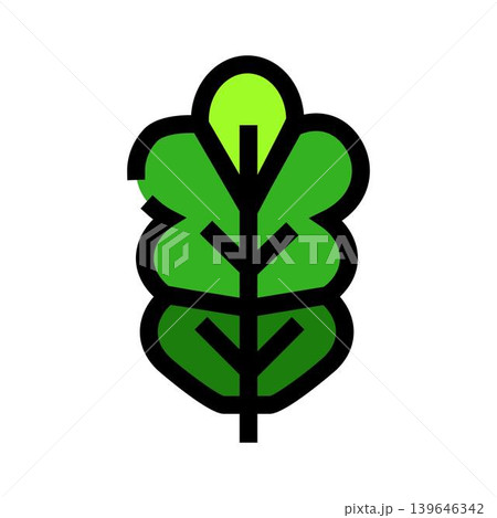 Green plant leaf icon symbolizing nature and growth Green plant leaf icon symbolizing nature and growth 139646342