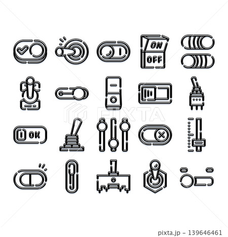 Collection of various ui button and switch icons Collection of various ui button and switch icons 139646461