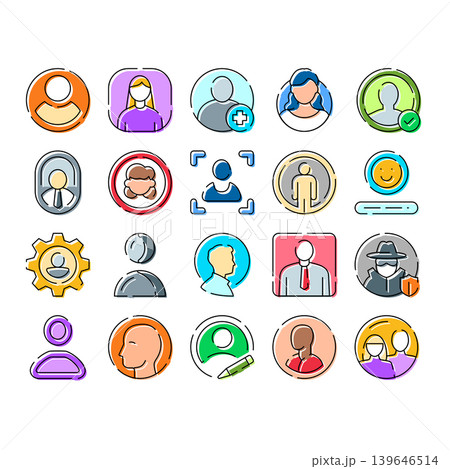 User profile and account management interface icons User profile and account management interface icons 139646514