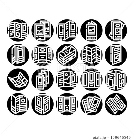 Set of booklet and brochure vector icons 139646549