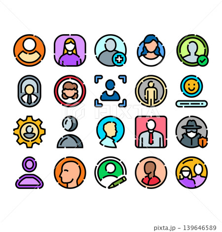 User profile and account management vector icons User profile and account management vector icons 139646589