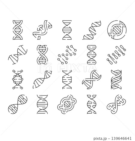 Dna helix structure collection for science and genetics 139646641