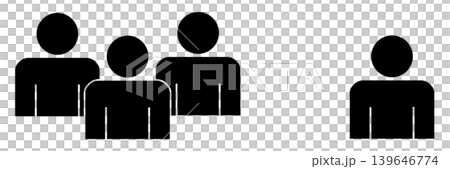 One and three upper body silhouette icons One and three upper body silhouette icons 139646774