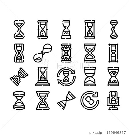Hourglass time measure icon set collection Hourglass time measure icon set collection 139646837