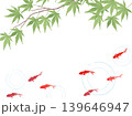 青紅葉と金魚の和風背景イラスト2 139646947