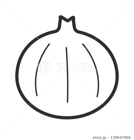 玉ねぎのシンプルな線画アイコンイラスト素材 139647066