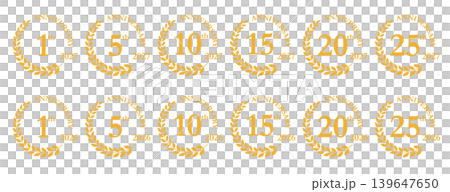 Gold Anniversary Emblem Set with Laurel Wreath - Compatible with 2026 and 2027 (Commemorating 1st to 25th Anniversaries) Gold Anniversary Emblem Set with Laurel Wreath - Compatible with 2026 and 2027 (Commemorating 1st to 25th Anniversaries) 139647650
