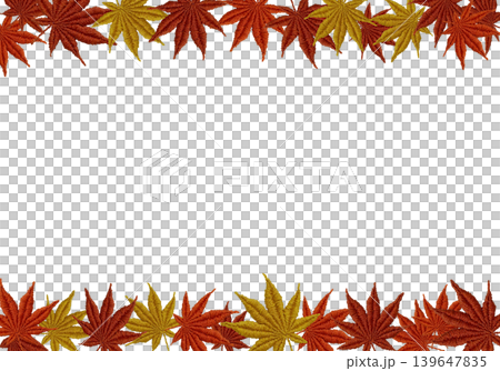 [Autumn Leaves Horizontal Frame] Hand Embroidery Illustration Material 139647835