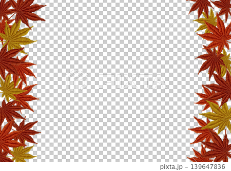 【紅葉の横フレーム】手刺繍イラスト素材 【紅葉の横フレーム】手刺繍イラスト素材 139647836