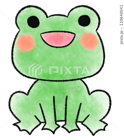 笑顔のカエルの水彩風イラスト 139648041
