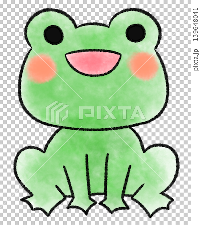 笑顔のカエルの水彩風イラスト 139648041
