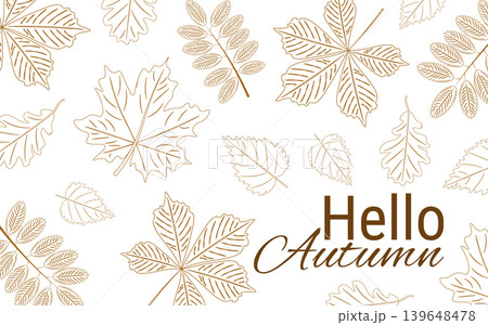 Hello autumn background. vector illustration 139648478