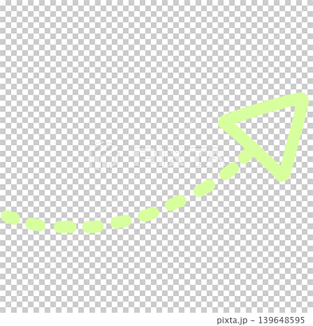 淡黄緑の斜め破線矢印 139648595