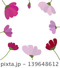 Minimal Floral Frame with Pink and Purple Wildflowers and Copy Space 139648612