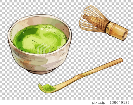 シズル感のある抹茶のイラスト シズル感のある抹茶のイラスト 139649185