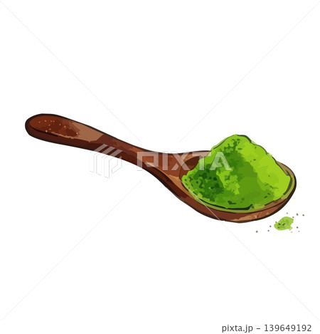 シズル感のある抹茶のイラスト シズル感のある抹茶のイラスト 139649192