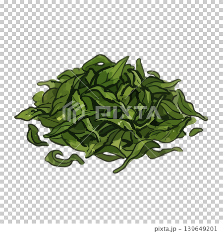 一幅令人垂涎欲滴的抹茶和茶葉插圖。 一幅令人垂涎欲滴的抹茶和茶葉插圖。 139649201