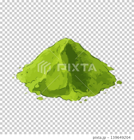 一幅令人垂涎欲滴的抹茶和茶葉插圖。 一幅令人垂涎欲滴的抹茶和茶葉插圖。 139649204