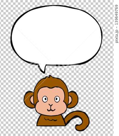 [Speech bubble] One-point design element: monkey 139649769