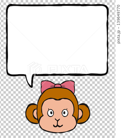 [Speech bubble] One-point design element: monkey 139649770