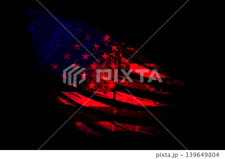 Independence Day. Abstract grunge flag element on a black background Independence Day. Abstract grunge flag element on a black background 139649804