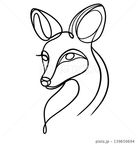 Fox animal line art minimalist black and white elegant abstract illustration Fox animal line art minimalist black and white elegant abstract illustration 139650694
