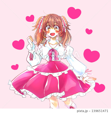 女性アイドル　イメージ　ハート 139651471