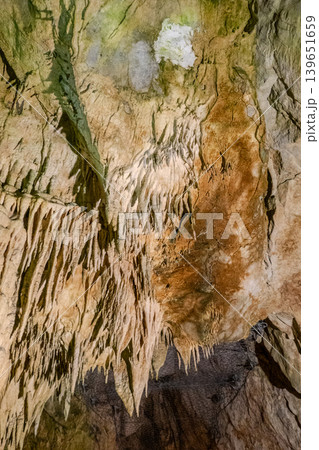 Greece, Kastoria, Dragon's Cave, a famous limestone cave located in Kastoria, Greece. 139651659